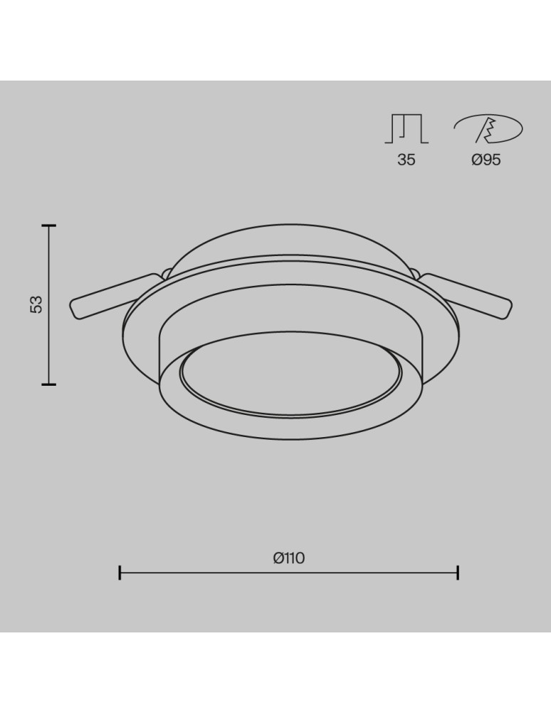 Round flush-mounted lamps - Maytoni Hoop Flush Mounted 1xGX53 15W Black DL086-GX53-RD-B - product kolory-swiatla.pl 6