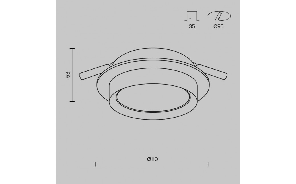 Maytoni Hoop Podtynkowa 1xGX53 15W Black DL086-GX53-RD-B