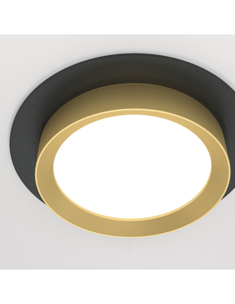 Gold flush-mounted lamps - Maytoni Hoop Flush Mounted 1xGX53 15W Black, Gold DL086-GX53-RD-BG - product kolory-swiatla.pl 3