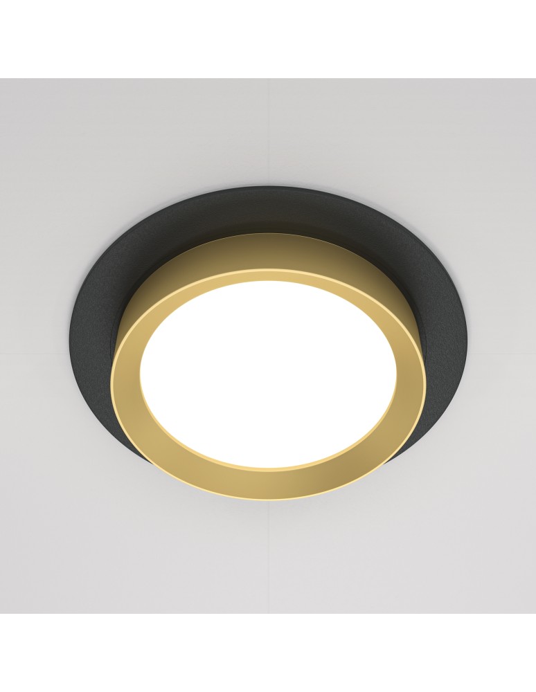 Gold flush-mounted lamps - Maytoni Hoop Flush Mounted 1xGX53 15W Black, Gold DL086-GX53-RD-BG - product kolory-swiatla.pl 4