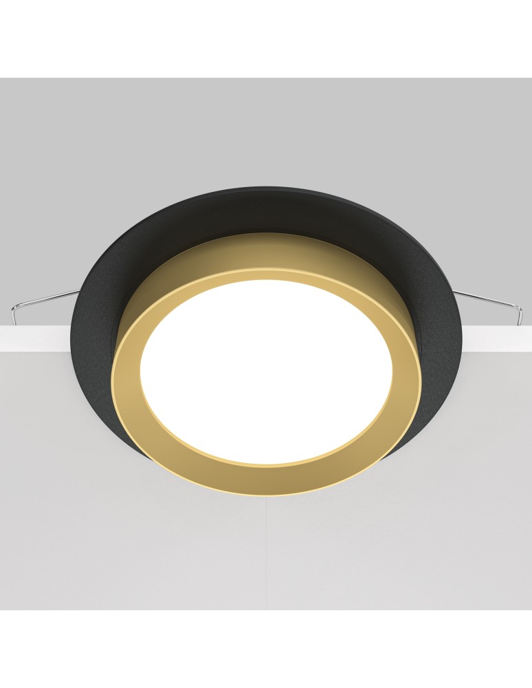 Gold flush-mounted lamps - Maytoni Hoop Flush Mounted 1xGX53 15W Black, Gold DL086-GX53-RD-BG - product kolory-swiatla.pl 6