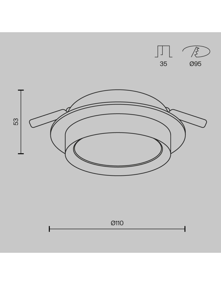 Gold flush-mounted lamps - Maytoni Hoop Flush Mounted 1xGX53 15W Black, Gold DL086-GX53-RD-BG - product kolory-swiatla.pl 7