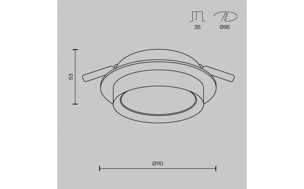 Maytoni Hoop Podtynkowa 1xGX53 15W Czarny, Złoty DL086-GX53-RD-BG