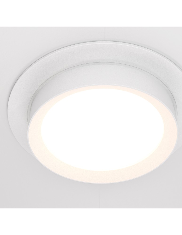 Round flush-mounted lamps - Maytoni Hoop Flush Mounted 1xGX53 15W White DL086-GX53-RD-W - product kolory-swiatla.pl 2