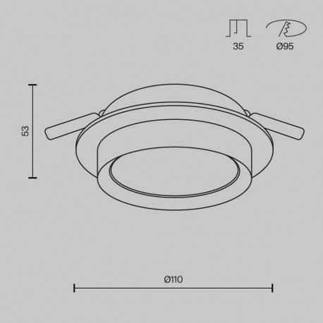 Maytoni Hoop Podtynkowa 1xGX53 15W Biały DL086-GX53-RD-W