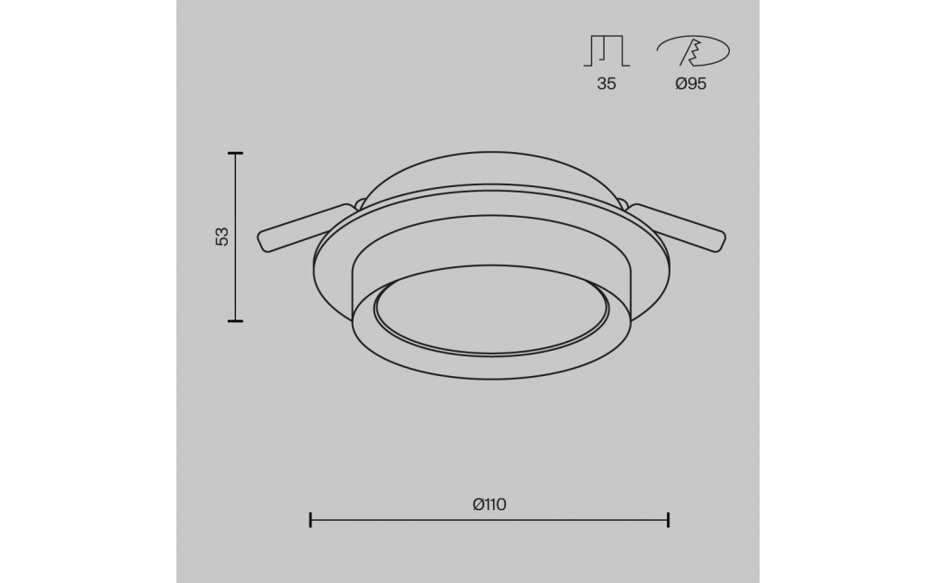 Maytoni Hoop Podtynkowa 1xGX53 15W Biały DL086-GX53-RD-W