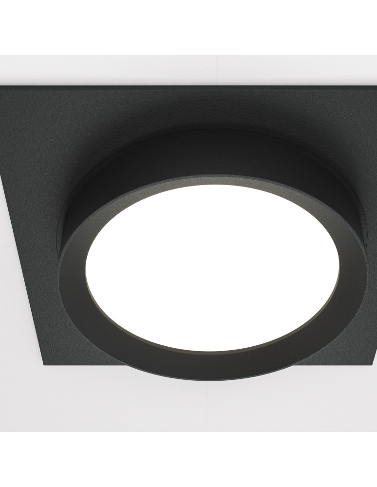 Square flush-mounted lamps - Maytoni Hoop Flush Mounted 1xGX53 15W Black DL086-GX53-SQ-B - product kolory-swiatla.pl 2