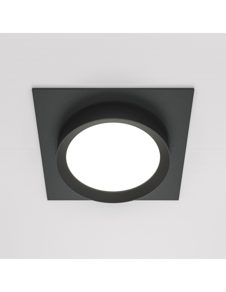 Square flush-mounted lamps - Maytoni Hoop Flush Mounted 1xGX53 15W Black DL086-GX53-SQ-B - product kolory-swiatla.pl 3