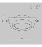 Square flush-mounted lamps - Maytoni Hoop Flush Mounted 1xGX53 15W Black DL086-GX53-SQ-B - product 6