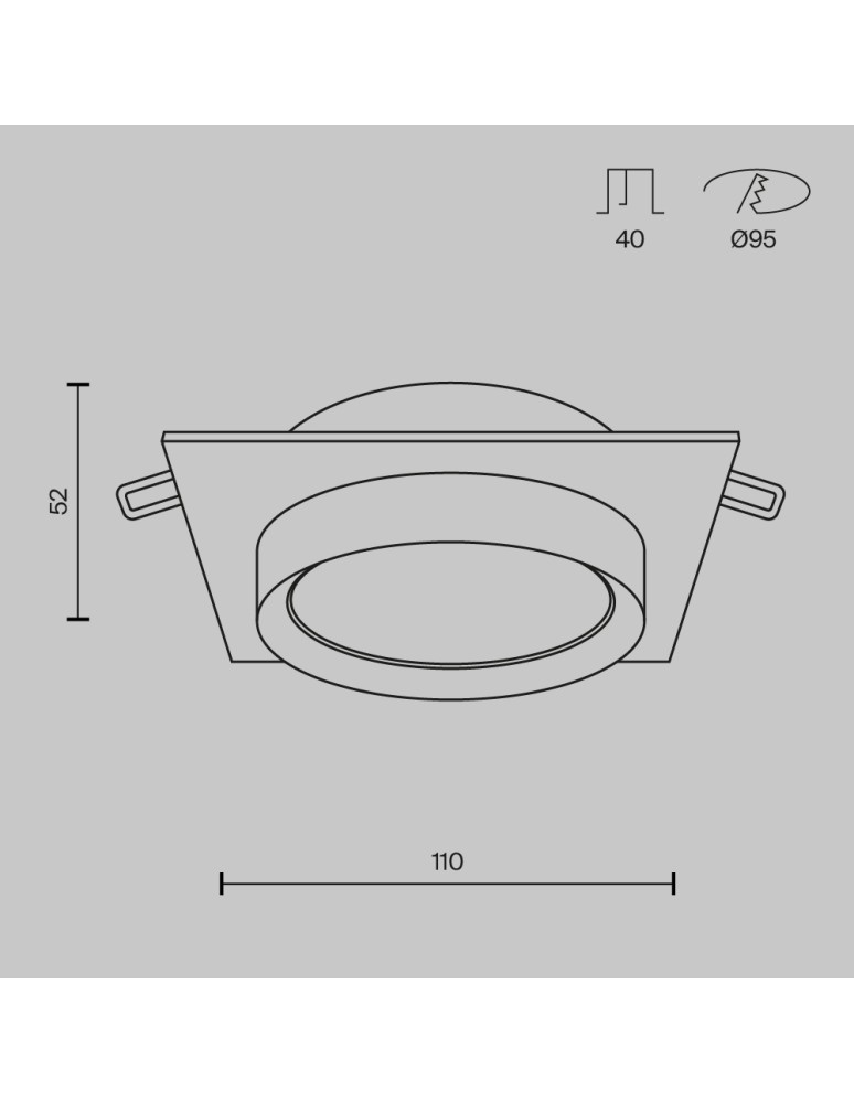 Square flush-mounted lamps - Maytoni Hoop Flush Mounted 1xGX53 15W Black DL086-GX53-SQ-B - product kolory-swiatla.pl 6