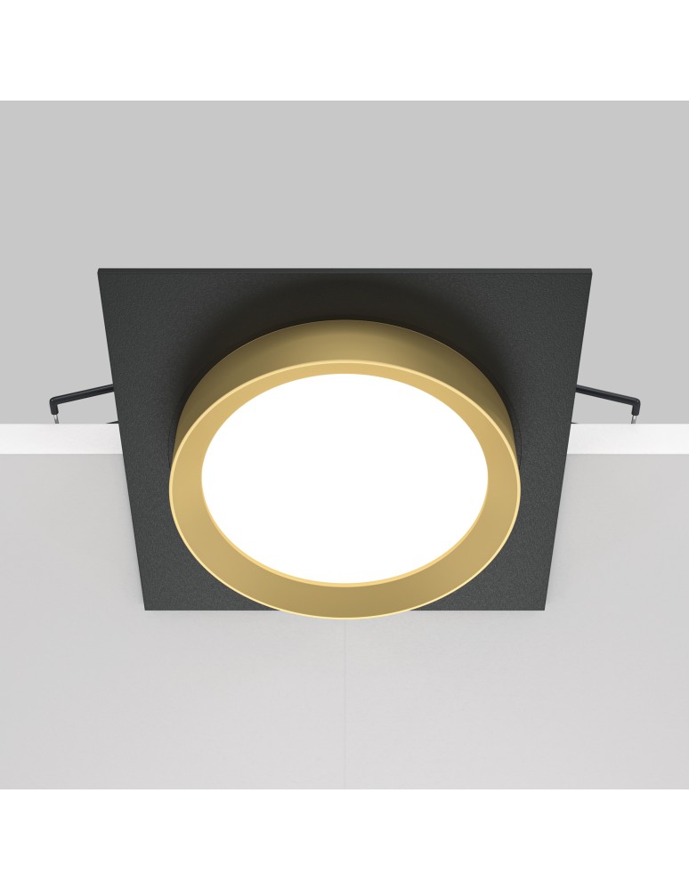 Gold flush-mounted lamps - Maytoni Hoop Flush Mounted 1xGX53 15W Black, Gold DL086-GX53-SQ-BG - product kolory-swiatla.pl 5