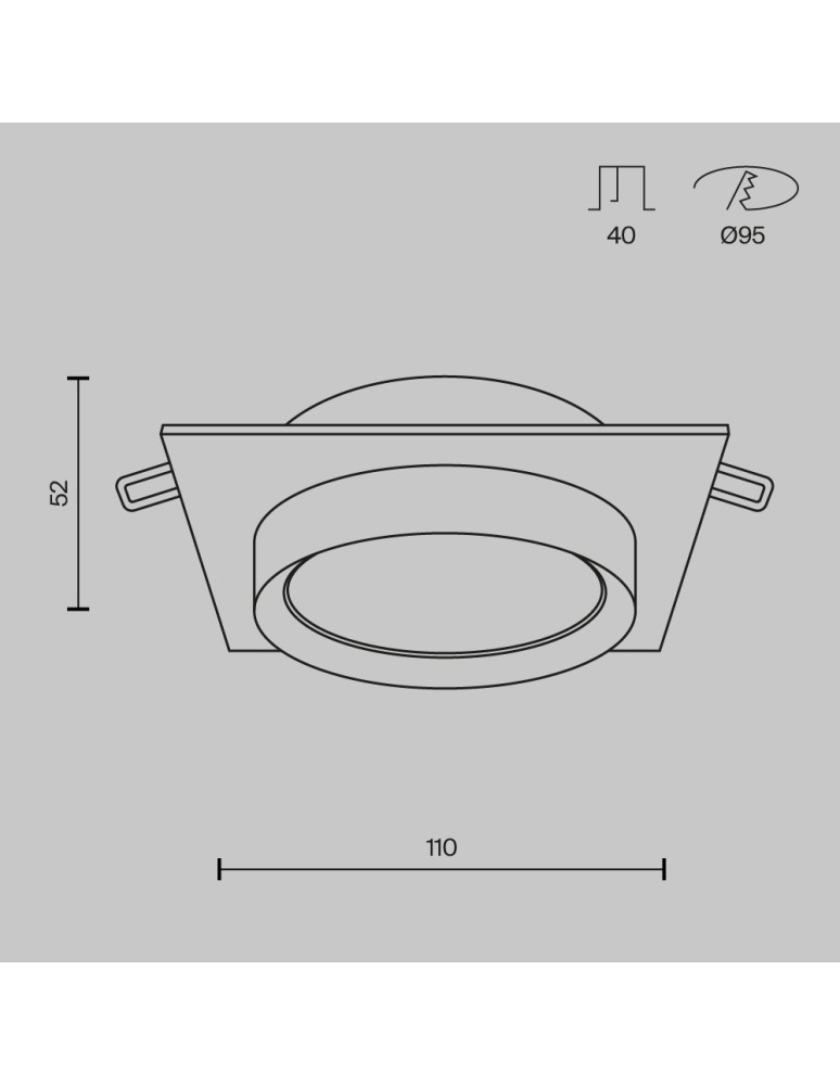 Gold flush-mounted lamps - Maytoni Hoop Flush Mounted 1xGX53 15W Black, Gold DL086-GX53-SQ-BG - product kolory-swiatla.pl 6