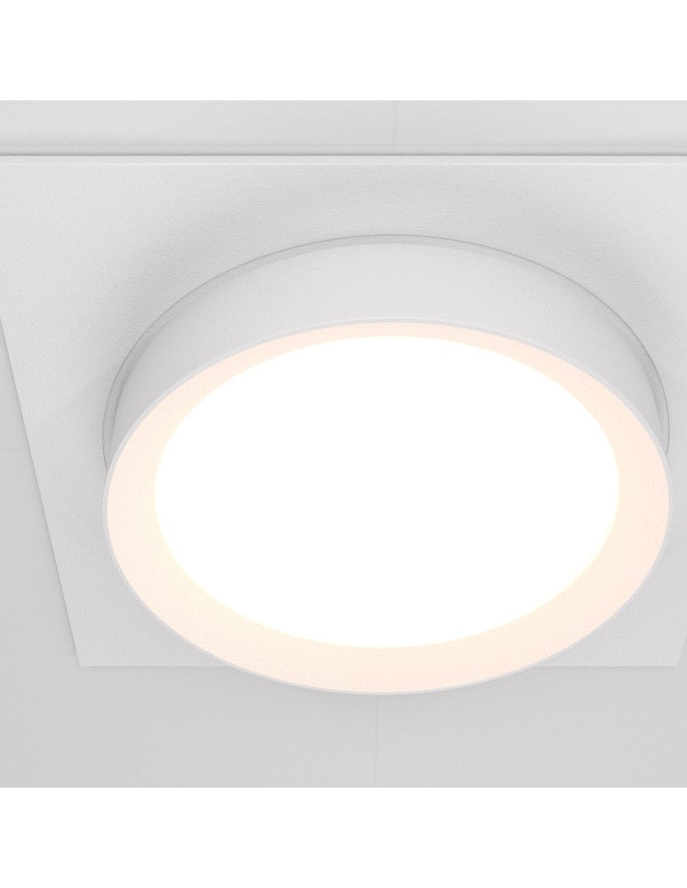 Square flush-mounted lamps - Maytoni Hoop Flush Mounted 1xGX53 15W White DL086-GX53-SQ-W - product kolory-swiatla.pl 3