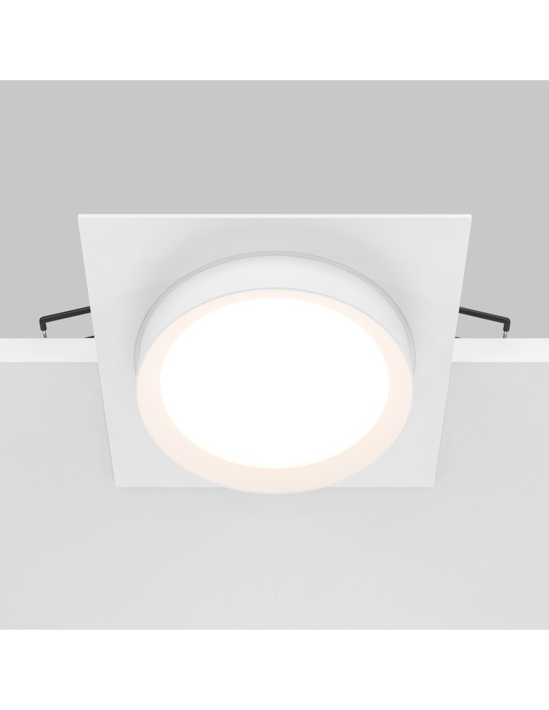 Square flush-mounted lamps - Maytoni Hoop Flush Mounted 1xGX53 15W White DL086-GX53-SQ-W - product kolory-swiatla.pl 6