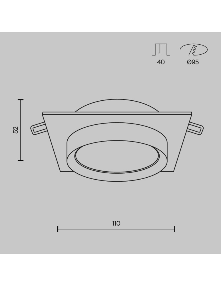 Square flush-mounted lamps - Maytoni Hoop Flush Mounted 1xGX53 15W White DL086-GX53-SQ-W - product kolory-swiatla.pl 7