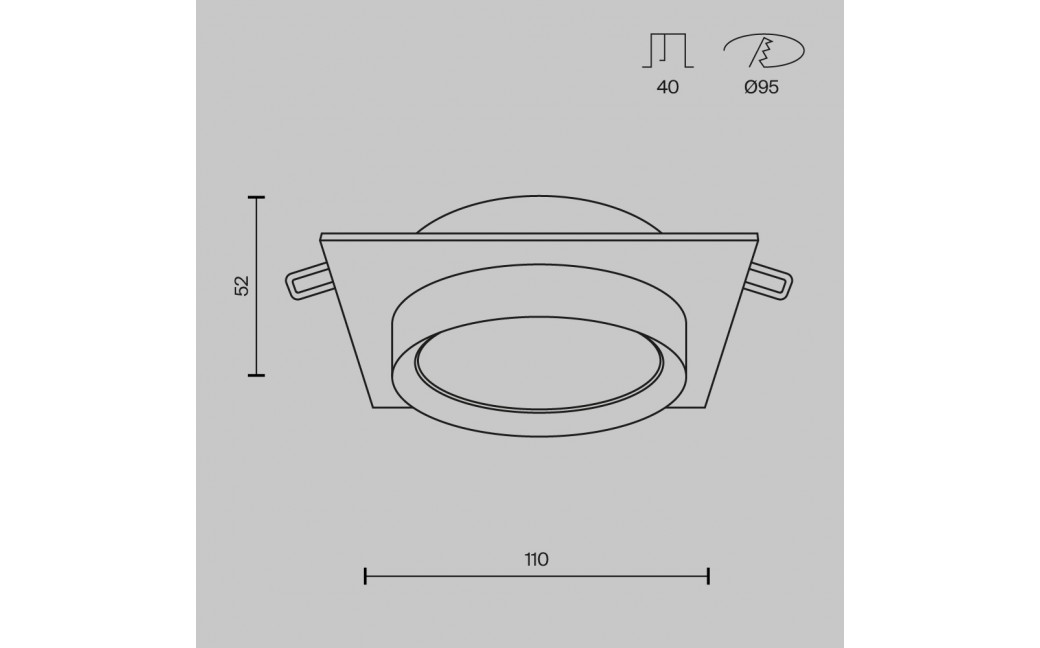 Maytoni Hoop Podtynkowa 1xGX53 15W Biały DL086-GX53-SQ-W