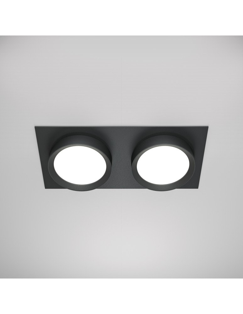 Square flush-mounted lamps - Maytoni Hoop Concealed 2xGX53 15W Black DL086-02-GX53-SQ-B - product kolory-swiatla.pl 3