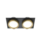 Square flush-mounted lamps - Maytoni Hoop Flush Mount 2xGX53 15W Black, Gold DL086-02-GX53-SQ-BG - product 1