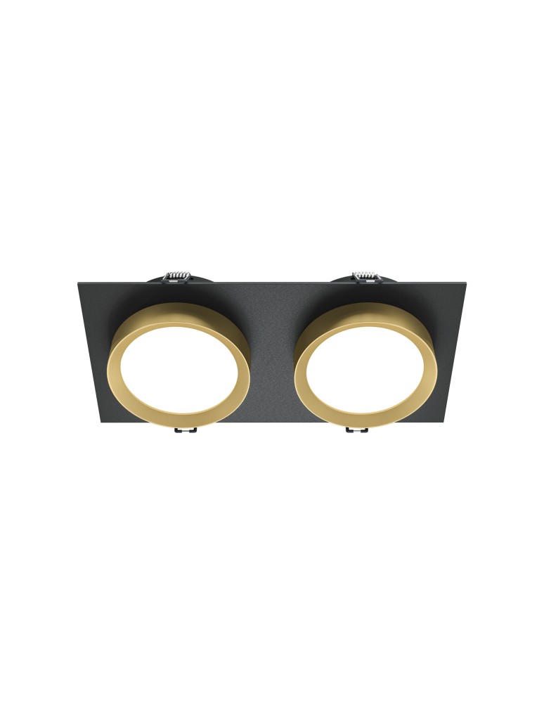 Square flush-mounted lamps - Maytoni Hoop Flush Mount 2xGX53 15W Black, Gold DL086-02-GX53-SQ-BG - product kolory-swiatla.pl 1