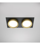 Square flush-mounted lamps - Maytoni Hoop Flush Mount 2xGX53 15W Black, Gold DL086-02-GX53-SQ-BG - product 3
