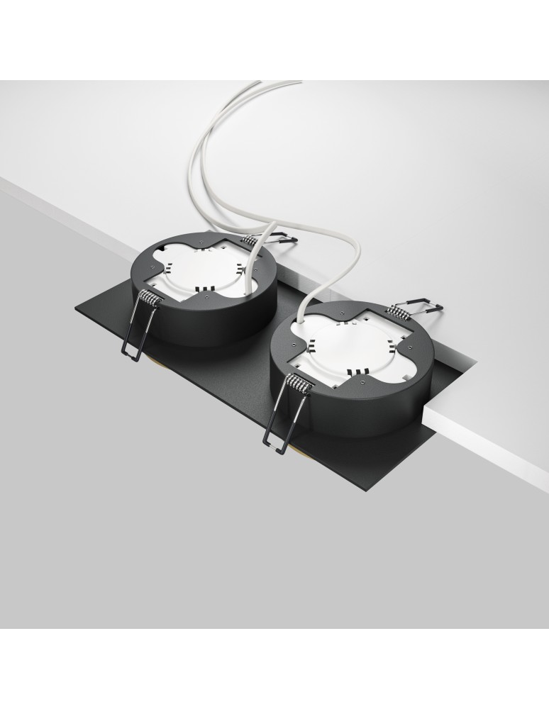 Square flush-mounted lamps - Maytoni Hoop Flush Mount 2xGX53 15W Black, Gold DL086-02-GX53-SQ-BG - product kolory-swiatla.pl 4