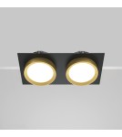 Square flush-mounted lamps - Maytoni Hoop Flush Mount 2xGX53 15W Black, Gold DL086-02-GX53-SQ-BG - product 5