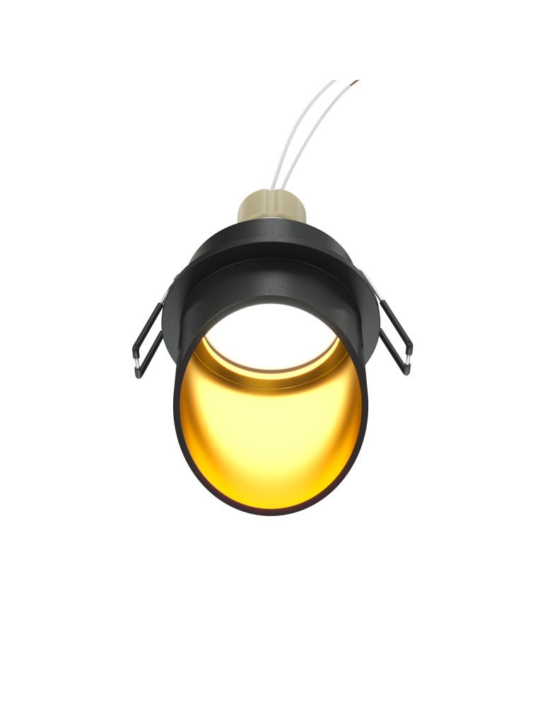 Round flush-mounted lamps - Maytoni Lipari Flush Mounted 1xGU10 12W Black, Gold DL044-01-GU10-B - product kolory-swiatla.pl 1