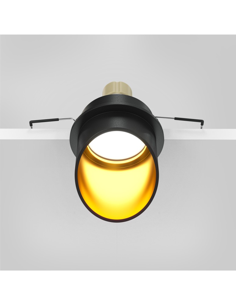 Round flush-mounted lamps - Maytoni Lipari Flush Mounted 1xGU10 12W Black, Gold DL044-01-GU10-B - product kolory-swiatla.pl 2
