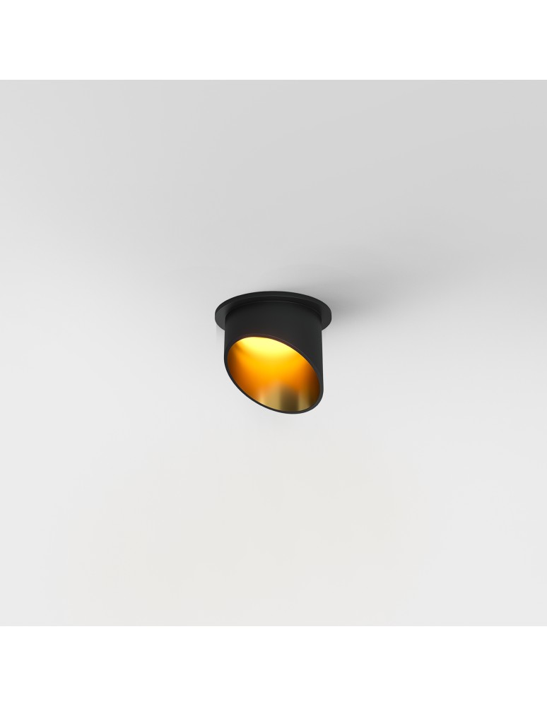 Round flush-mounted lamps - Maytoni Lipari Flush Mounted 1xGU10 12W Black, Gold DL044-01-GU10-B - product kolory-swiatla.pl 3