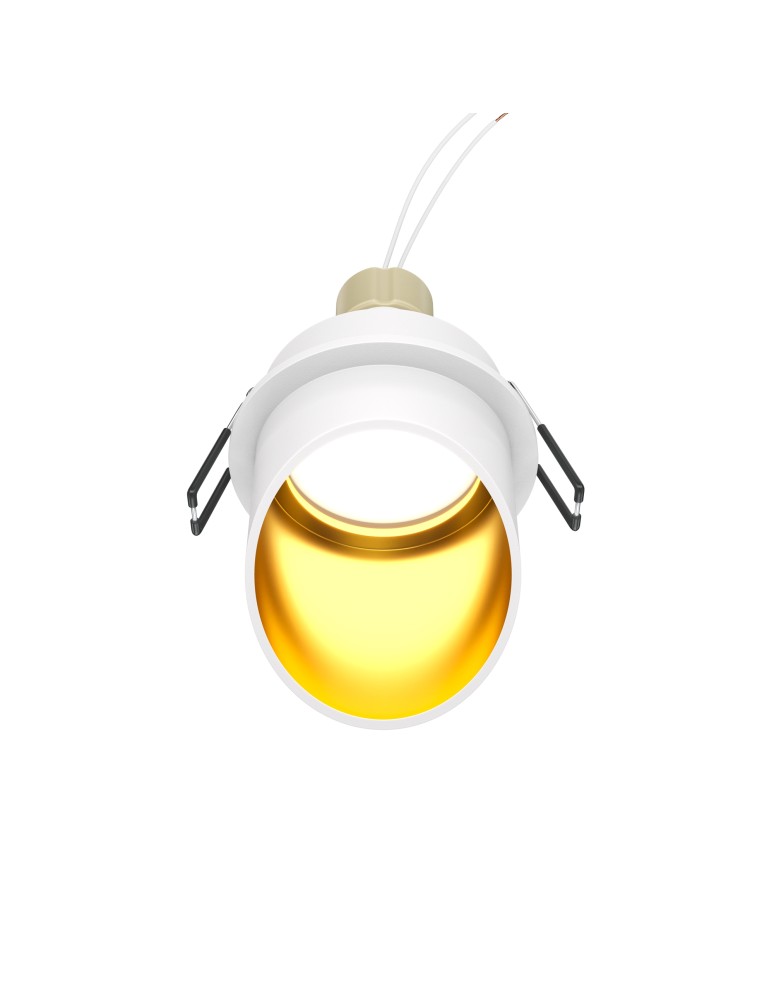 Round flush-mounted lamps - Maytoni Lipari Flush Mounted 1xGU10 12W White, Gold DL044-01-GU10-W - product kolory-swiatla.pl 1