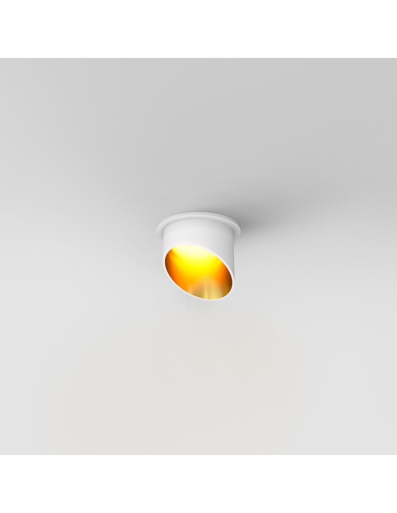 Round flush-mounted lamps - Maytoni Lipari Flush Mounted 1xGU10 12W White, Gold DL044-01-GU10-W - product kolory-swiatla.pl 3