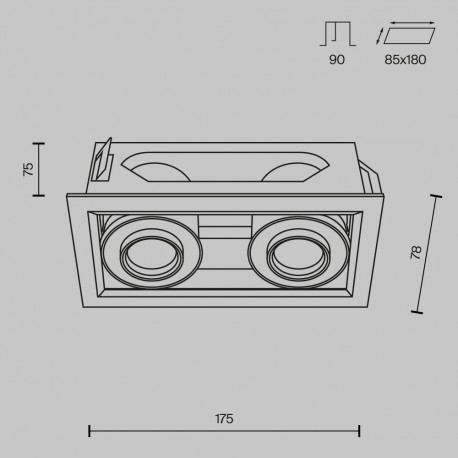 Maytoni Metal Modern Podtynkowa LED 20W 1450lm 3000K Biały DL093-02-10W3K-W