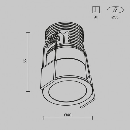 Maytoni Minor Podtynkowa LED 5W 230lm 3000K Czarny, Biały DL089-5W3K-BW