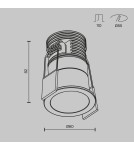 LED flush-mounted lamps - Maytoni Minor Flush Mount LED 9W 700lm 3000K Black, White DL089-9W3K-BW - product 7