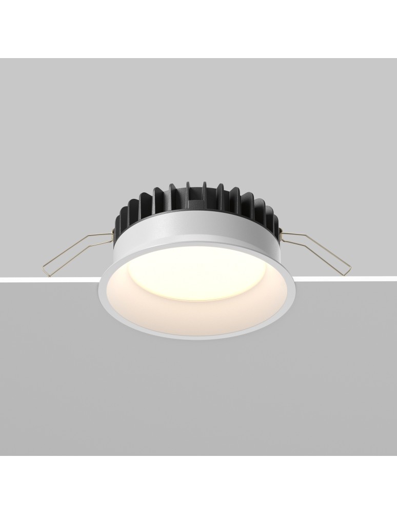 Recessed lamps with hermetic shade - Maytoni LED Flush Mounted Window 12W 900lm IP44 White DL055-12W3-4-6K-W - product kolory-swiatla.pl 5