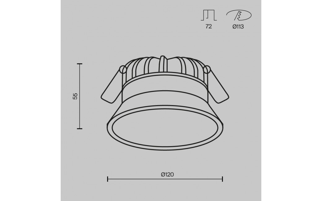 Maytoni Okno Podtynkowa LED 12W 900lm IP44 Biały DL055-12W3-4-6K-W