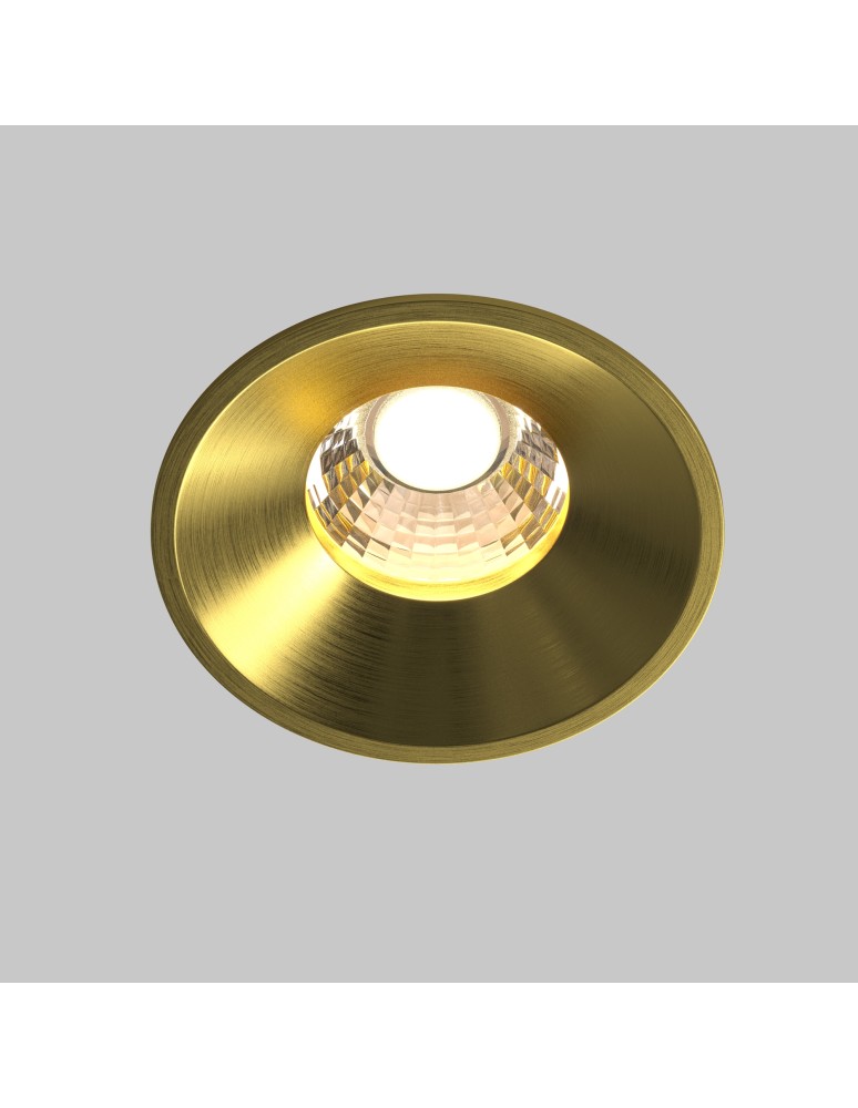 LED flush-mounted lamps - Maytoni Round Flush Mount LED 12W 930lm 3000K Brass DL058-12W3K-BS - product kolory-swiatla.pl 3