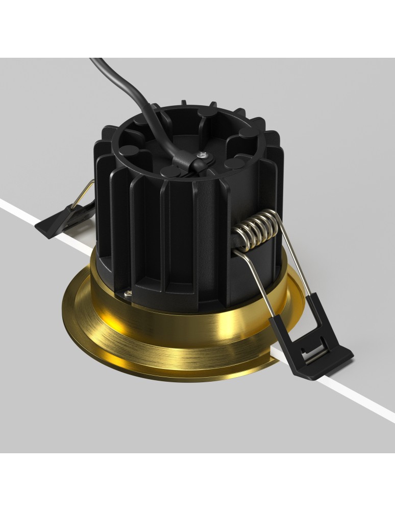LED flush-mounted lamps - Maytoni Round Flush Mount LED 12W 930lm 3000K Brass DL058-12W3K-BS - product kolory-swiatla.pl 4