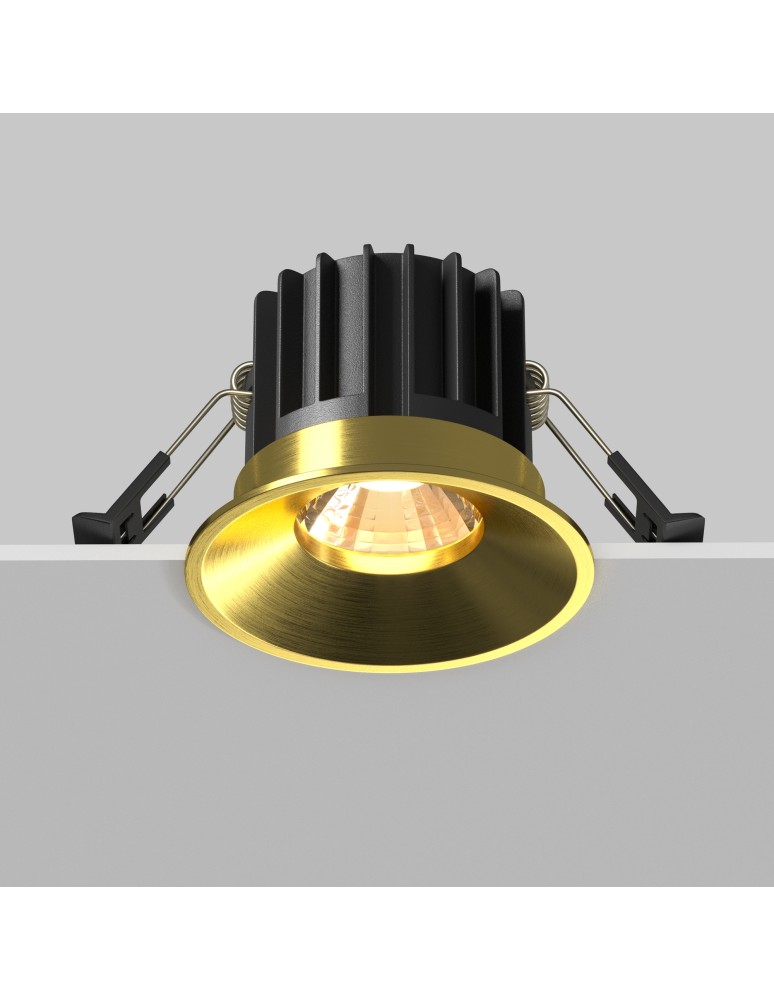 LED flush-mounted lamps - Maytoni Round Flush Mount LED 12W 930lm 3000K Brass DL058-12W3K-BS - product kolory-swiatla.pl 5