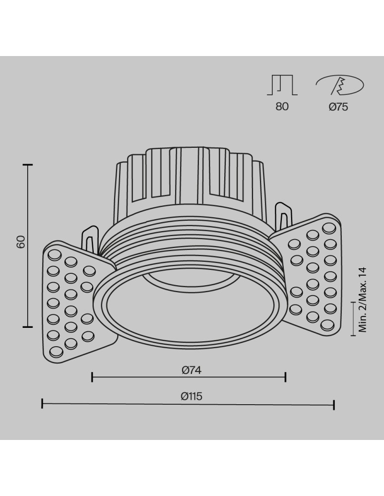 Frameless flush-mounted lamps - trimless - Maytoni Round Flush Mount Frameless LED Putty 12W 880lm 3000K Black DL058-12W3K-TRS-B - product kolory-swiatla.pl 6