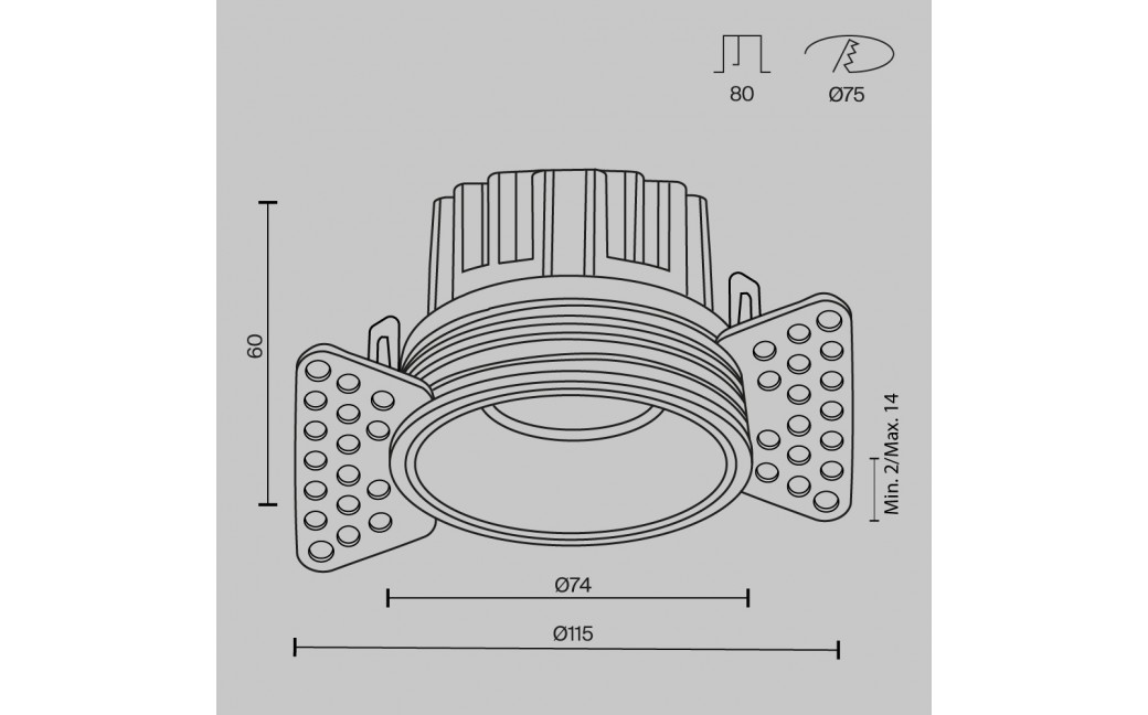 Maytoni Round Podtynkowa Bezramkowa do Szpachlowania LED 12W 880lm 3000K Black DL058-12W3K-TRS-B