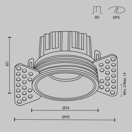 Maytoni Round Podtynkowa Bezramkowa do Szpachlowania LED 12W 920lm 3000K Biały DL058-12W3K-TRS-W