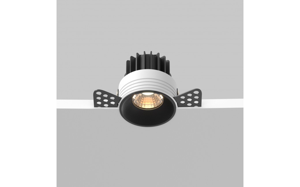 Maytoni Round Podtynkowa Bezramkowa do Szpachlowania LED 7W 450lm 3000K Black DL058-7W3K-TRS-B