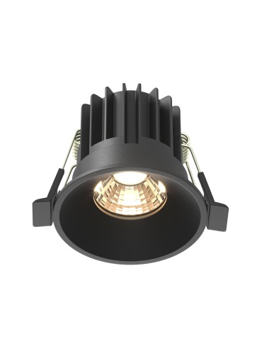 Maytoni Round Flush Mount LED 7W 450lm 3000K Black DL058-7W3K-B