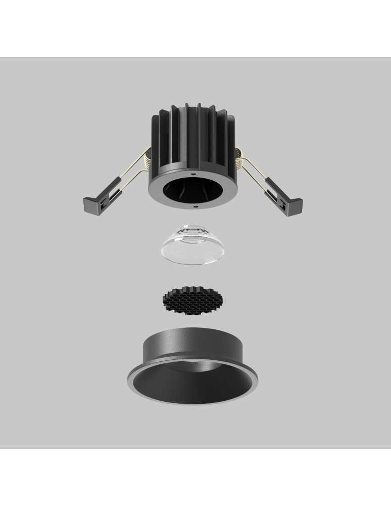 LED flush-mounted lamps - Maytoni Round Flush Mount LED 7W 450lm 3000K Black DL058-7W3K-B - product kolory-swiatla.pl 5