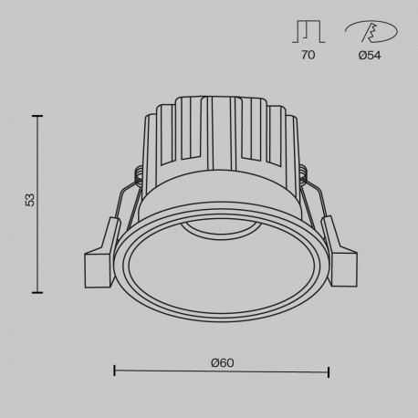 Maytoni Round Podtynkowa LED 7W 450lm 3000K Black DL058-7W3K-B