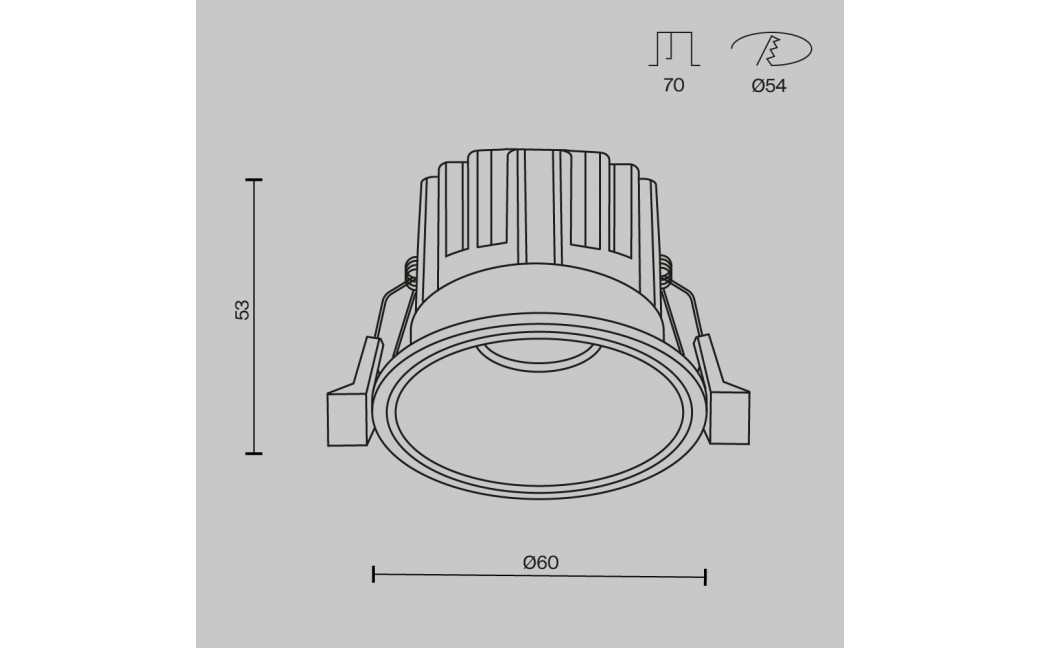 Maytoni Round Podtynkowa LED 7W 450lm 3000K Black DL058-7W3K-B