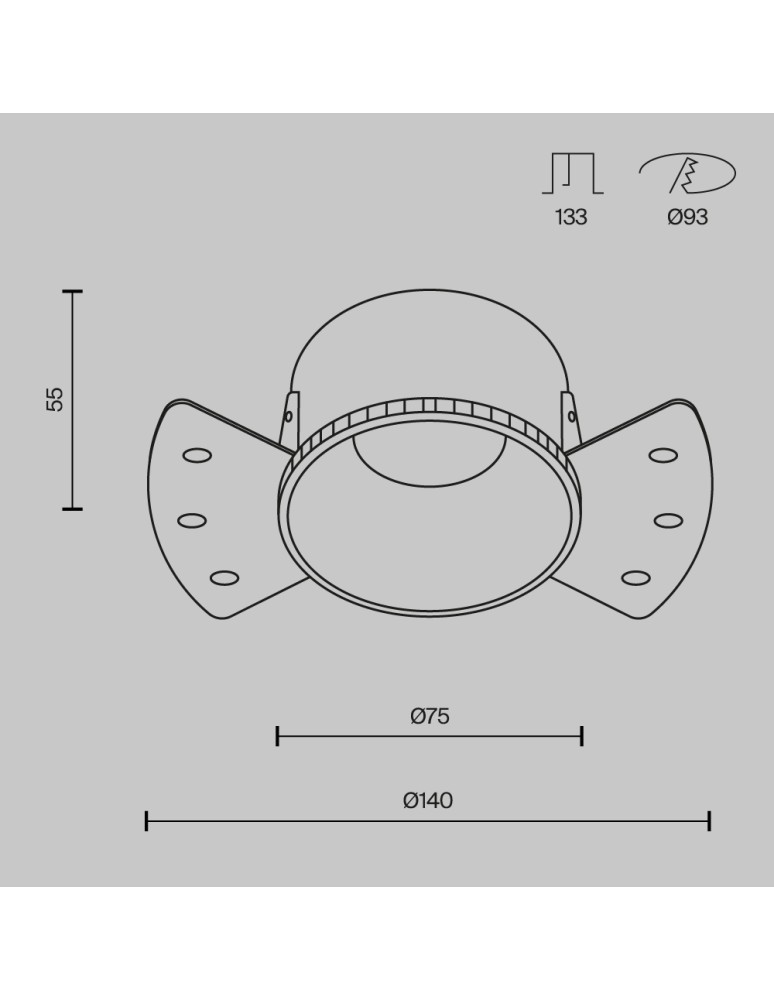 Frameless flush-mounted lamps - trimless - Maytoni Share Flush-mounted frameless putty 1xGU10 20W Silver Matte DL051-01-GU10-RD-WS - product kolory-swiatla.pl 6