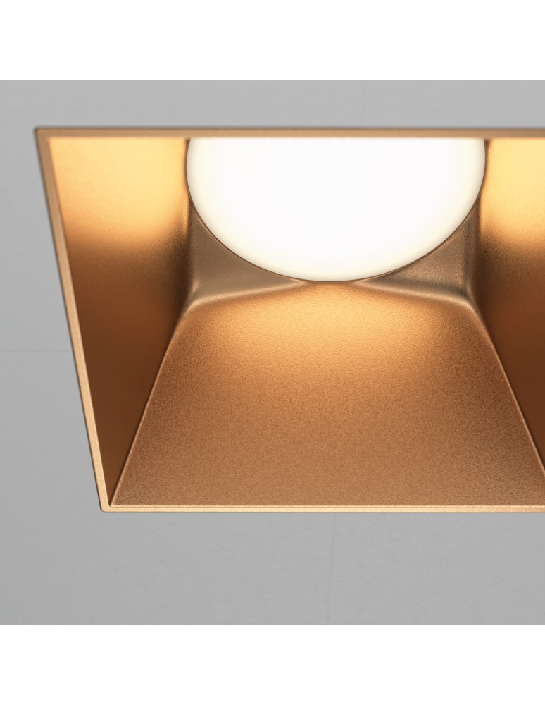 Frameless flush-mounted lamps - trimless - Maytoni Share Flush-mounted frameless putty 1xGU10 20W Gold Matte DL051-01-GU10-SQ-WMG - product kolory-swiatla.pl 2