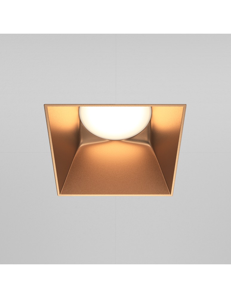 Frameless flush-mounted lamps - trimless - Maytoni Share Flush-mounted frameless putty 1xGU10 20W Gold Matte DL051-01-GU10-SQ-WMG - product kolory-swiatla.pl 3